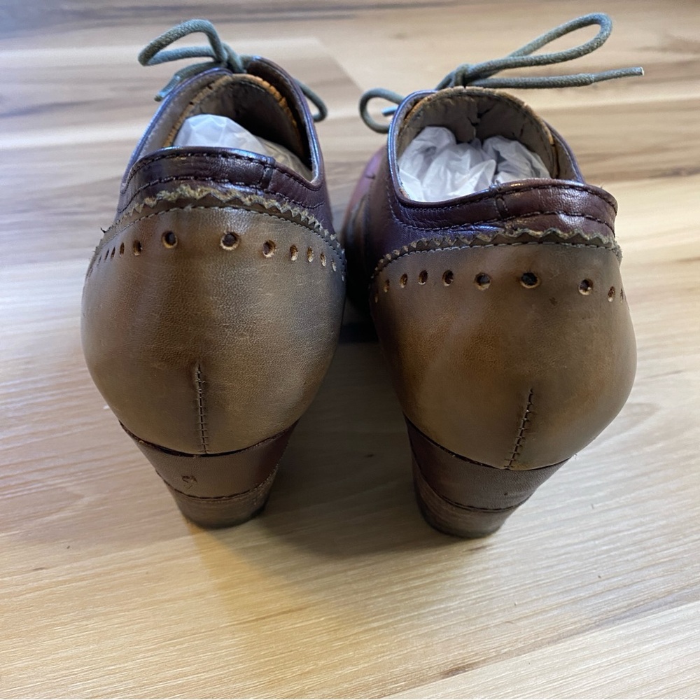 L’ARTISTE Bardot Brown Leather Shoes Oxford Heel Size 7.5 - Picture 4 of 9